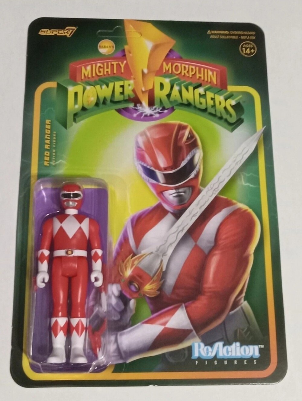 Super7 Mighty Morphin' Power Rangers Red Ranger Reaction Figure 3.75 inches
